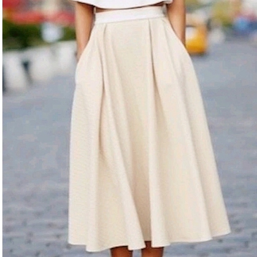 Torn by Ronny Kobo Textured A-Line Midi Skirt Balletcore High Waist Small‎